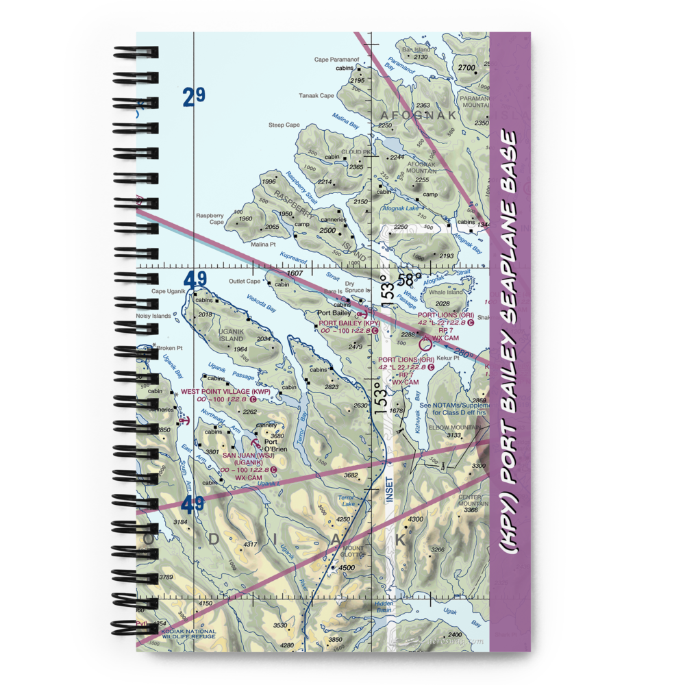 Port Bailey Seaplane Base (KPY) VFR Sectional Notebook 