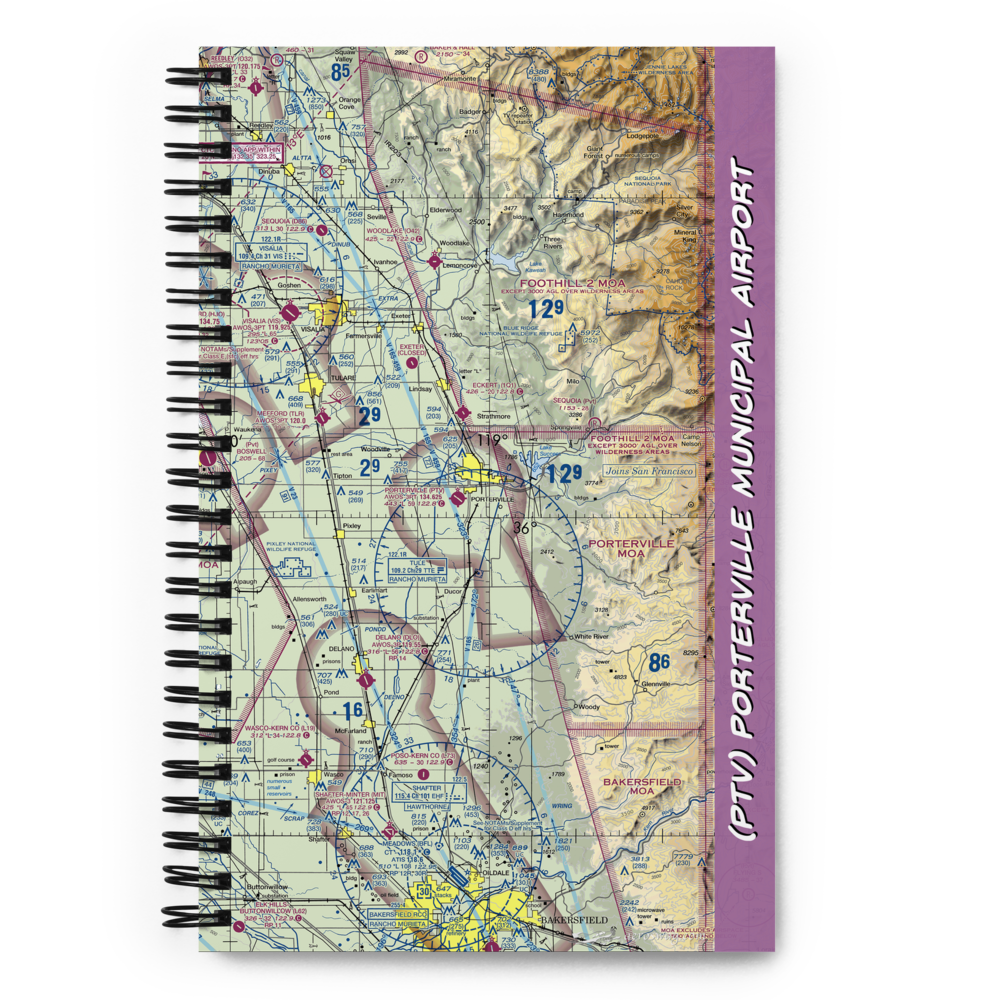 Porterville Municipal Airport (PTV) VFR Sectional Notebook 