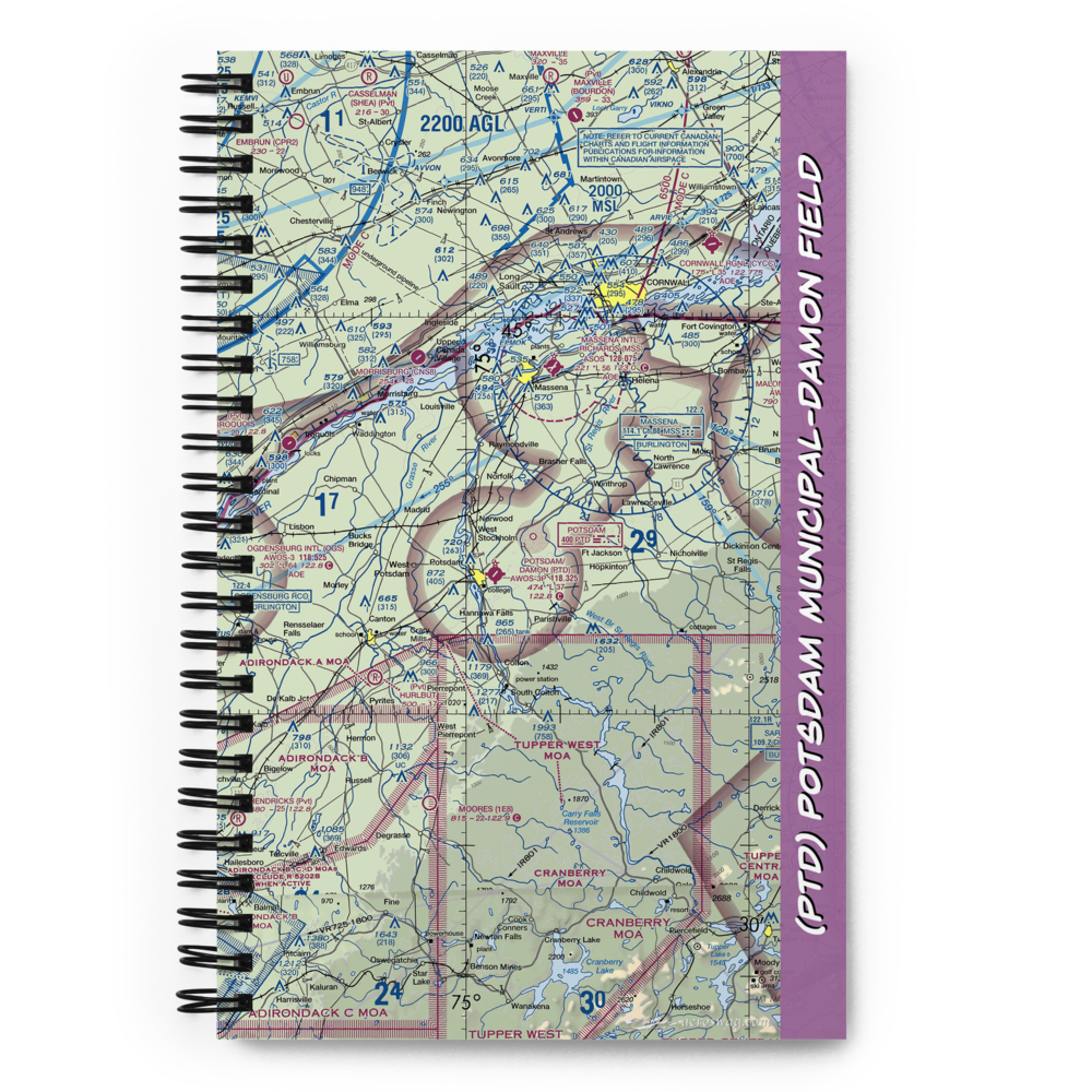 Potsdam Municipal-Damon field (PTD) VFR Sectional Notebook 