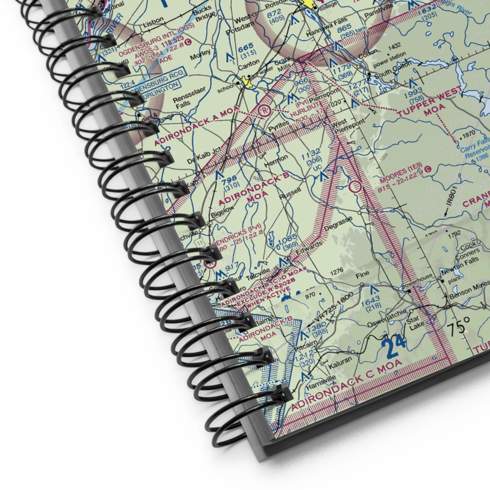 Potsdam Municipal-Damon field (PTD) VFR Sectional Notebook 