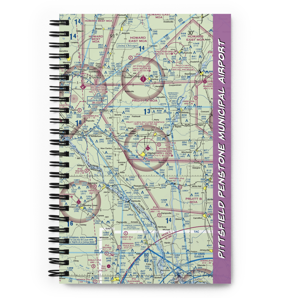 Pittsfield Penstone Municipal Airport (PPQ) VFR Sectional Notebook 