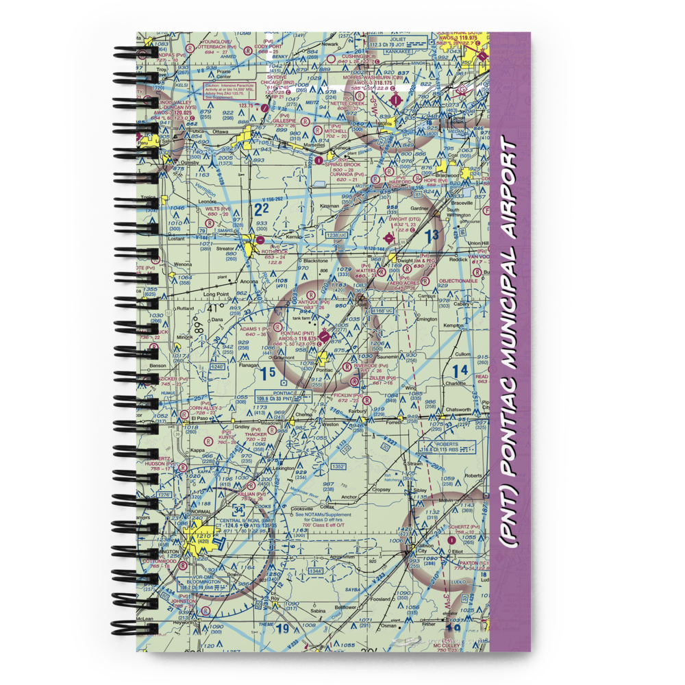 Pontiac Municipal Airport (PNT) VFR Sectional Notebook 