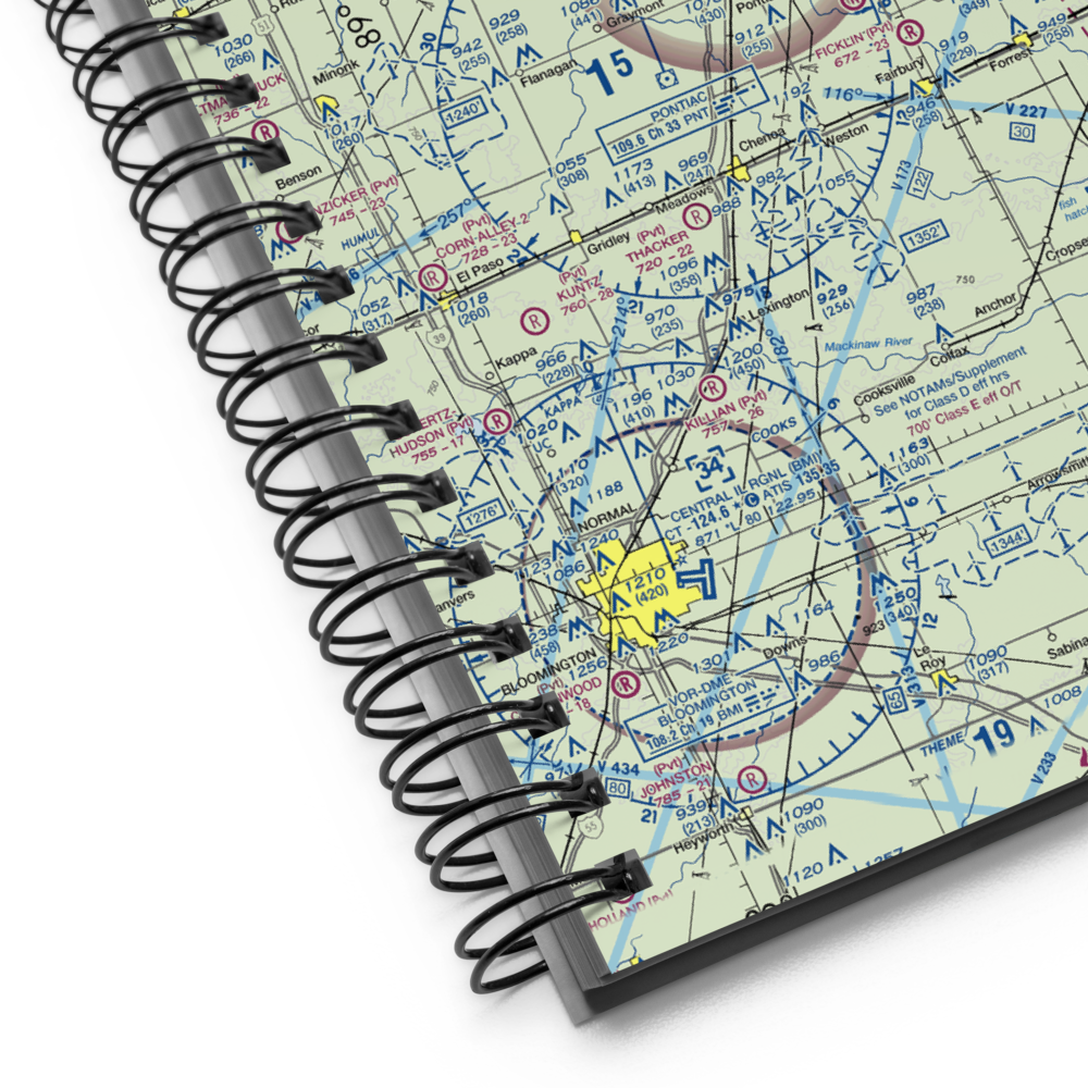 Pontiac Municipal Airport (PNT) VFR Sectional Notebook 