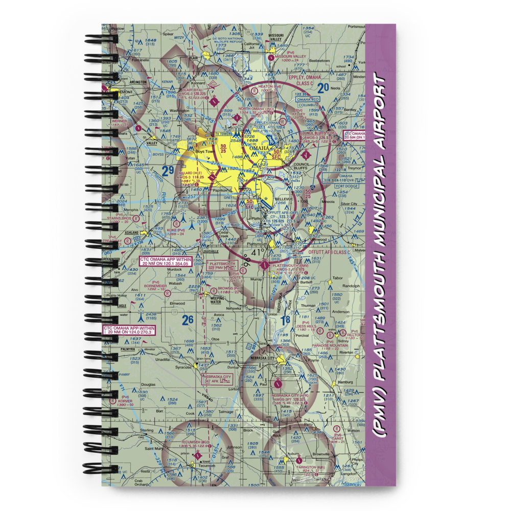 Plattsmouth Municipal Airport (PMV) VFR Sectional Notebook 