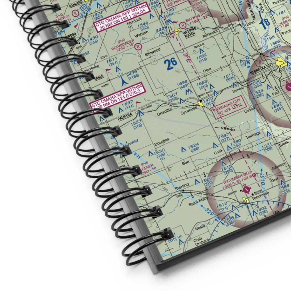 Plattsmouth Municipal Airport (PMV) VFR Sectional Notebook 