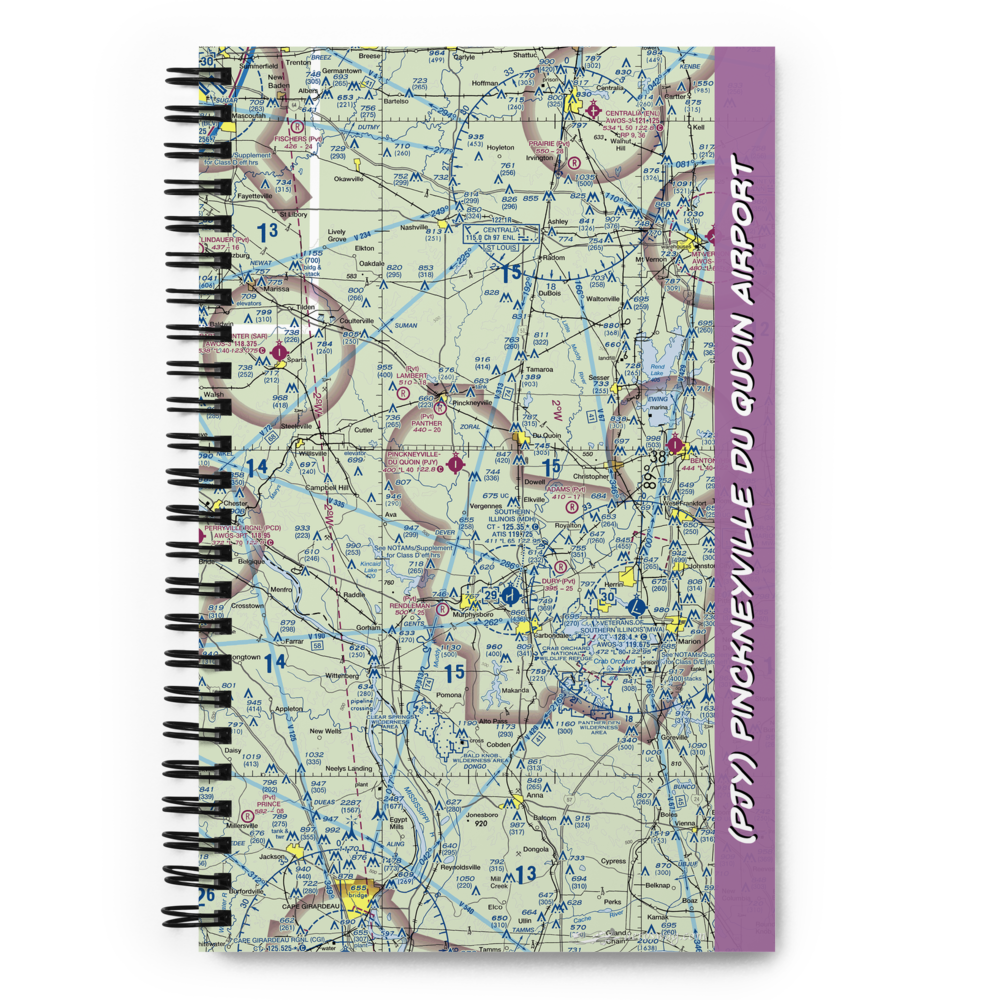 Pinckneyville Du Quoin Airport (PJY) VFR Sectional Notebook 