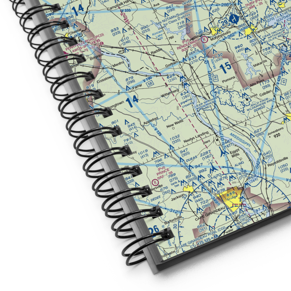 Pinckneyville Du Quoin Airport (PJY) VFR Sectional Notebook 