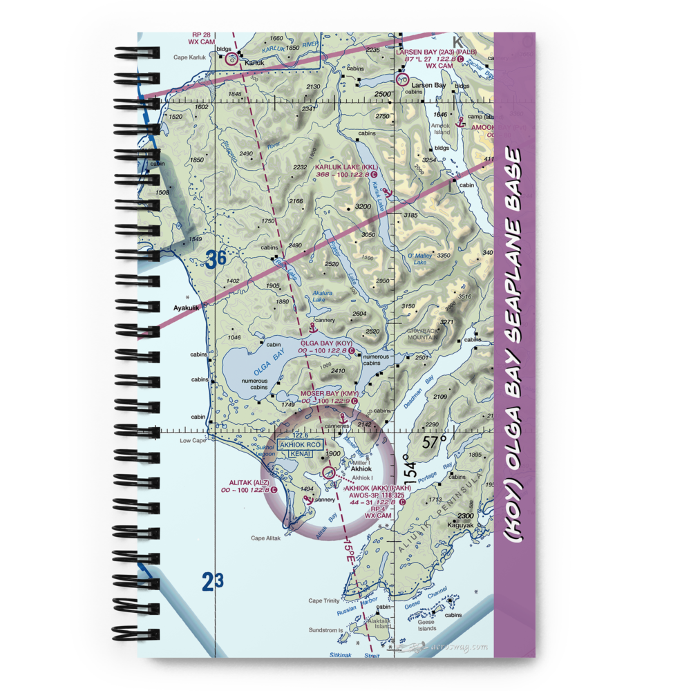 Olga Bay Seaplane Base (KOY) VFR Sectional Notebook 
