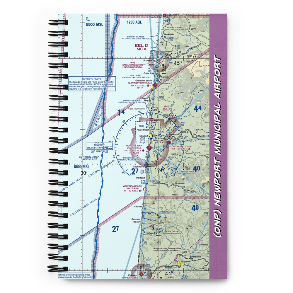Newport Municipal Airport (ONP) VFR Sectional Notebook 