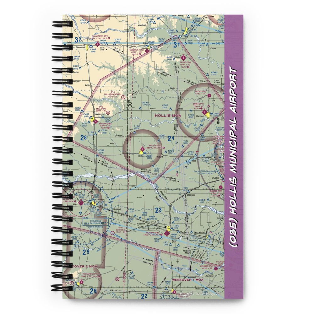 Hollis Municipal Airport (O35) VFR Sectional Notebook 