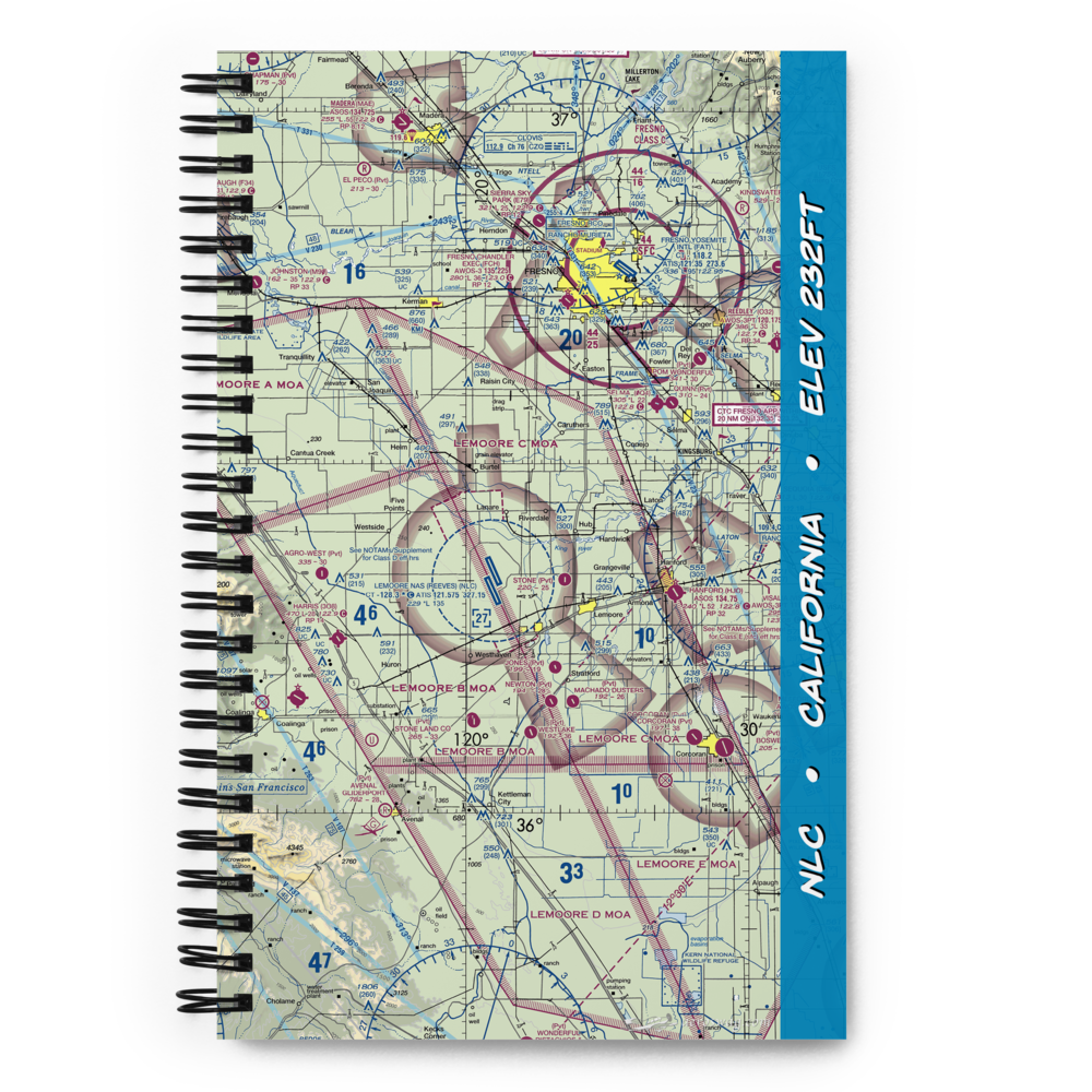 Lemoore Naval Air Station (Reeves Field) Airport (NLC) VFR Sectional Notebook 