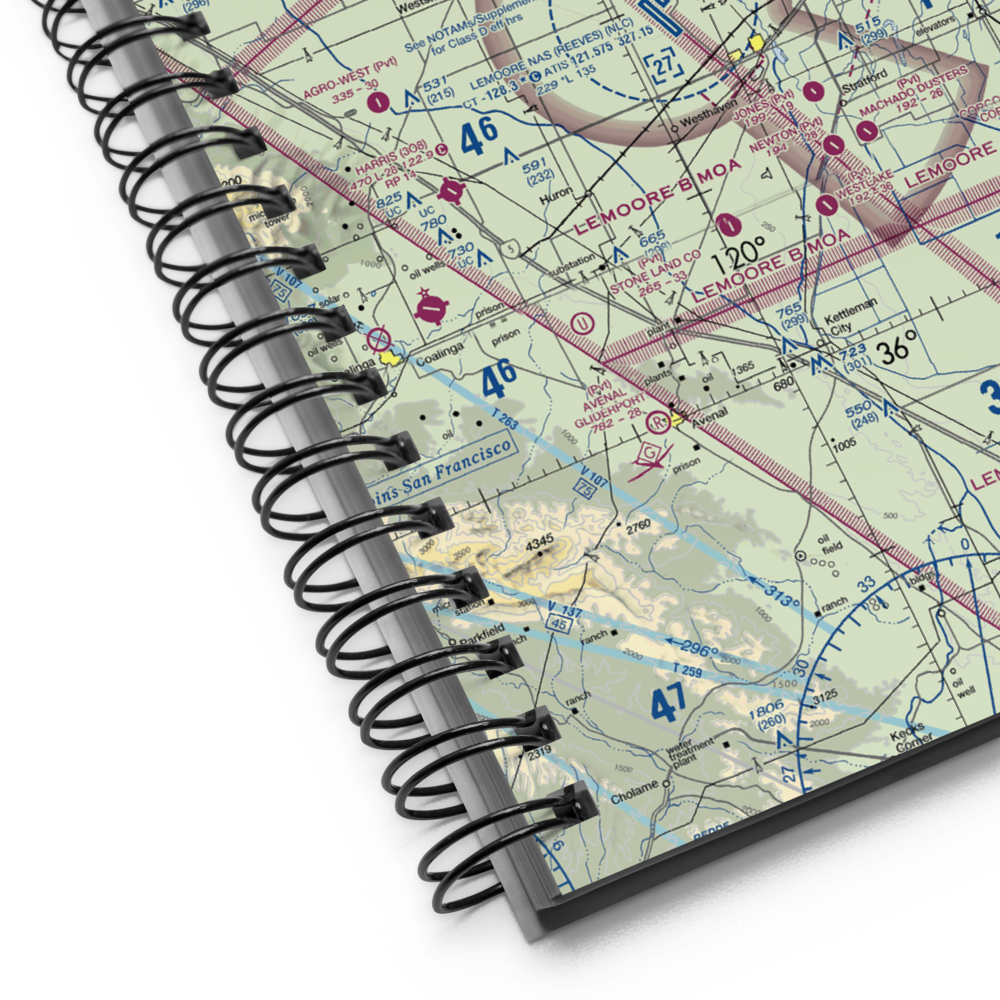 Lemoore Naval Air Station (Reeves Field) Airport (NLC) VFR Sectional Notebook 