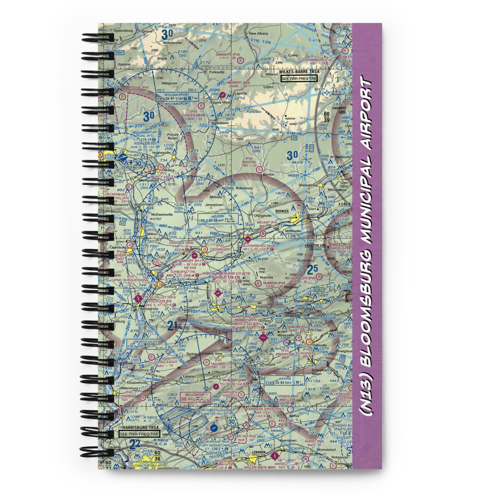 Bloomsburg Municipal Airport (N13) VFR Sectional Notebook 