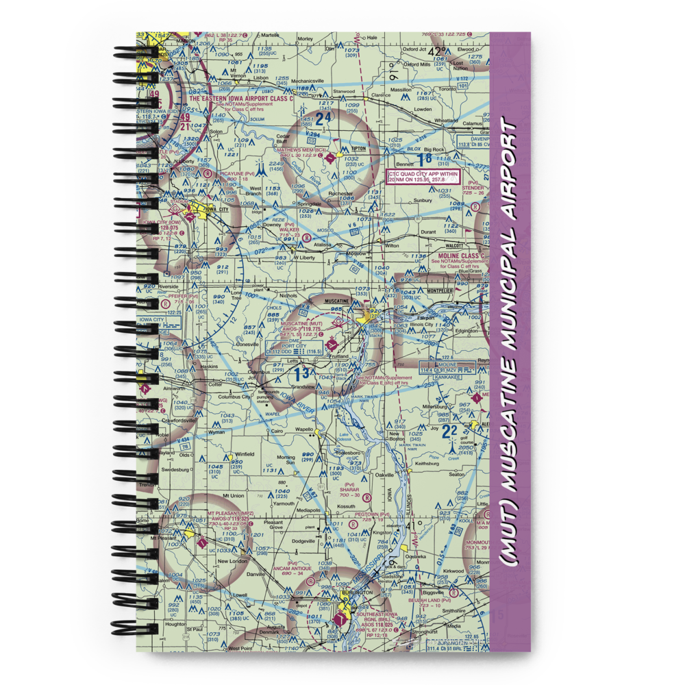 Muscatine Municipal Airport (MUT) VFR Sectional Notebook 