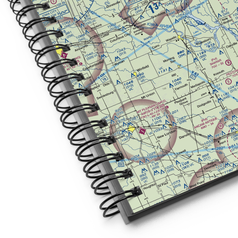 Muscatine Municipal Airport (MUT) VFR Sectional Notebook 
