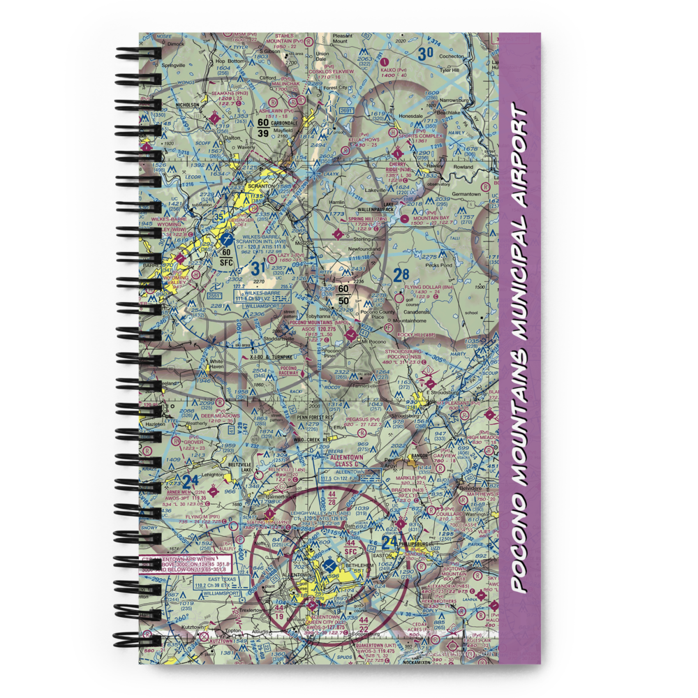 Pocono Mountains Municipal Airport (MPO) VFR Sectional Notebook 