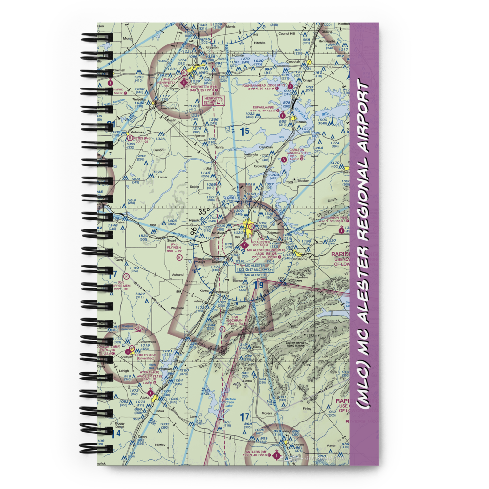 Mc Alester Regional Airport (MLC) VFR Sectional Notebook 