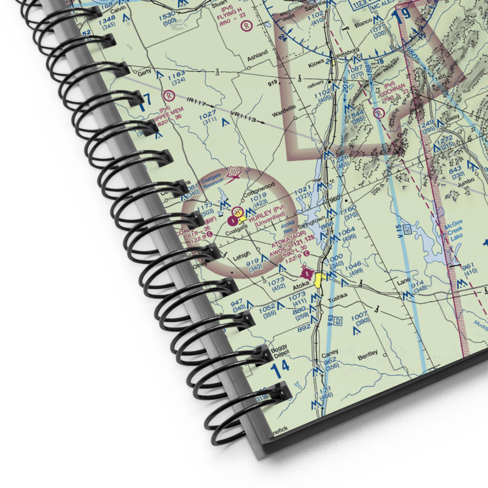 Mc Alester Regional Airport (MLC) VFR Sectional Notebook 