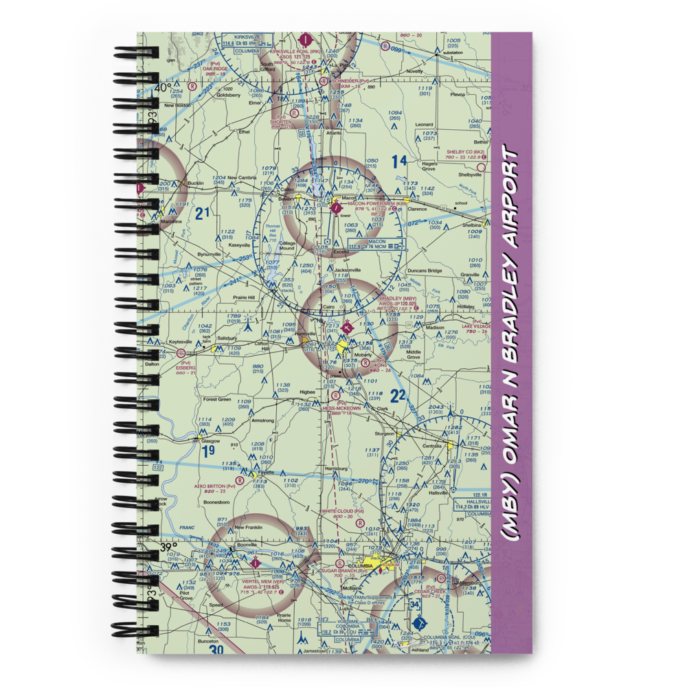 Omar N Bradley Airport (MBY) VFR Sectional Notebook 