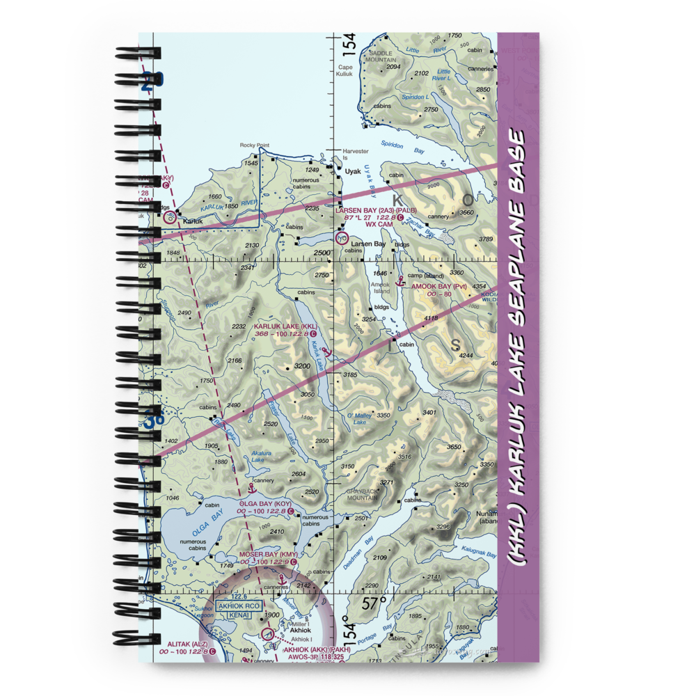 Karluk Lake Seaplane Base (KKL) VFR Sectional Notebook 