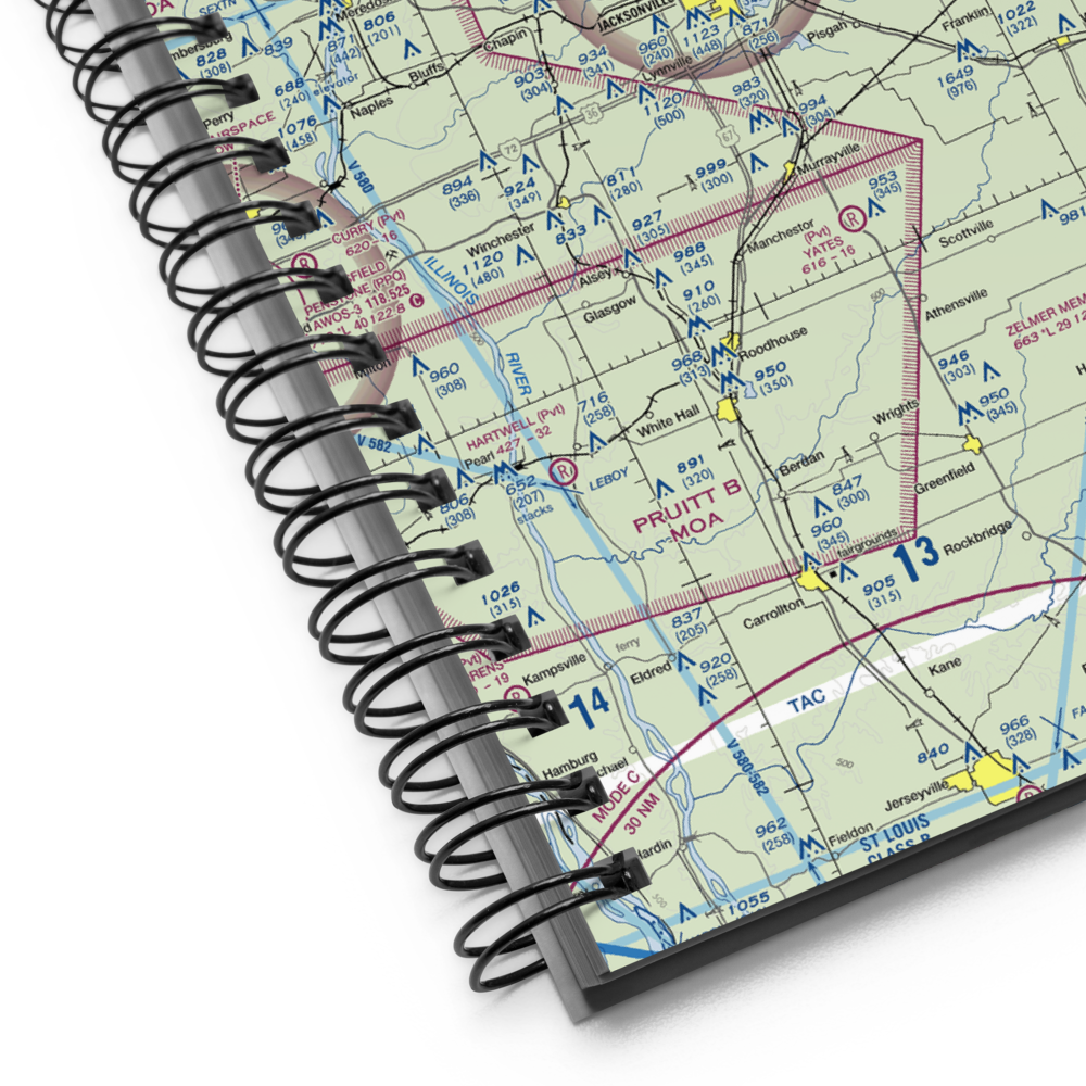 Jacksonville Municipal Airport (IJX) VFR Sectional Notebook 
