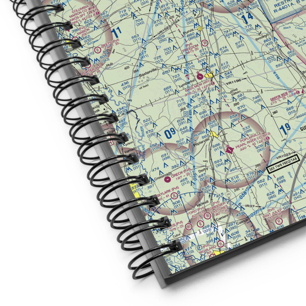 Hattiesburg Bobby L Chain Municipal Airport (HBG) VFR Sectional Notebook 