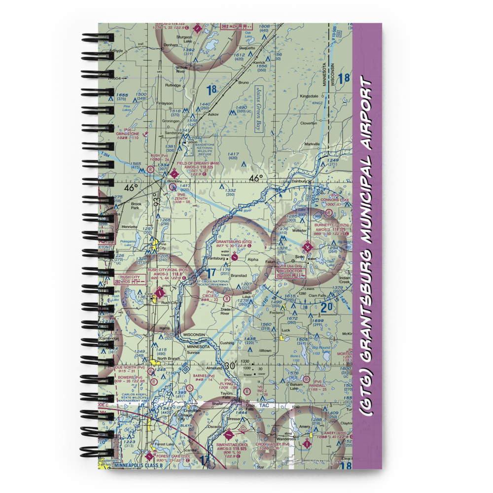 Grantsburg Municipal Airport (GTG) VFR Sectional Notebook 