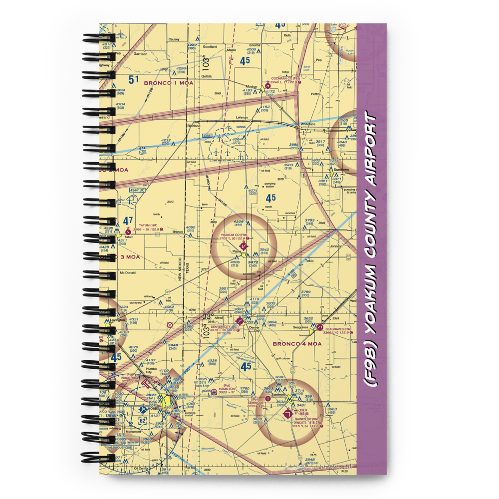 Yoakum County Airport (F98) VFR Sectional Notebook 