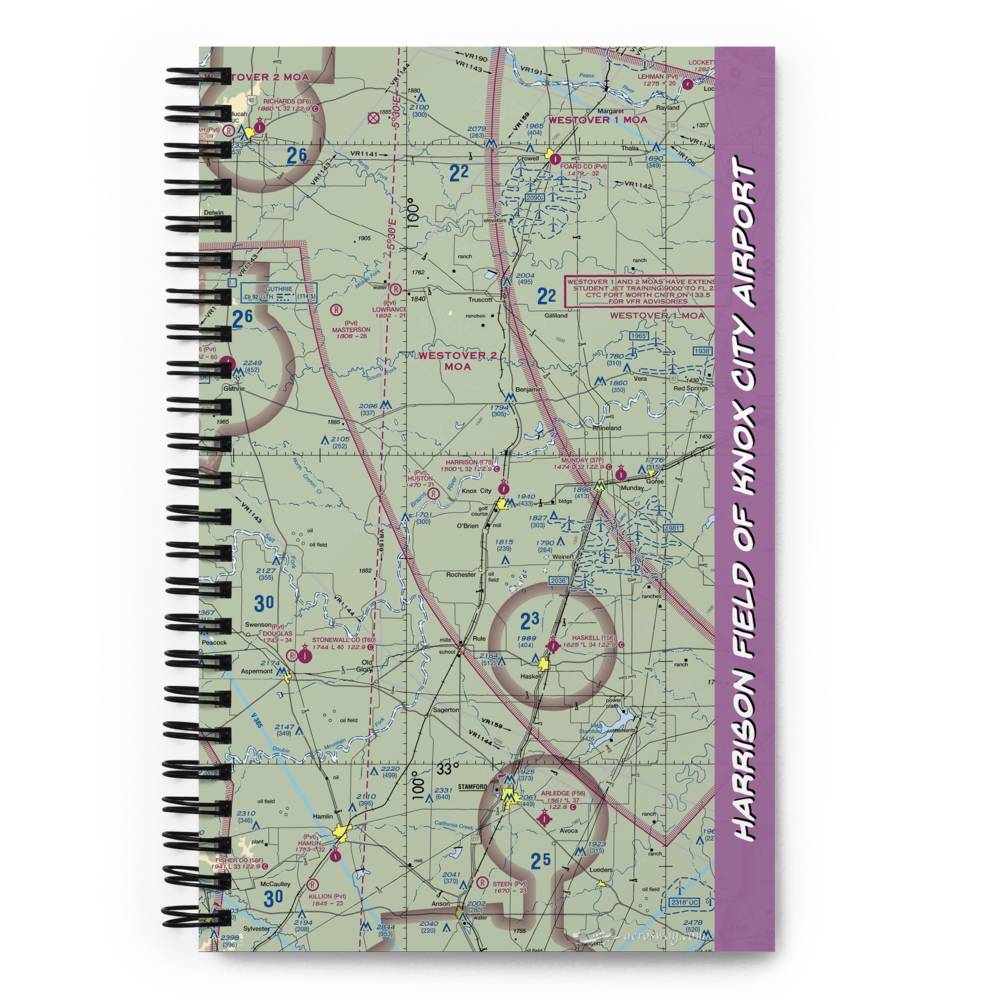 Harrison Field of Knox City Airport (F75) VFR Sectional Notebook 
