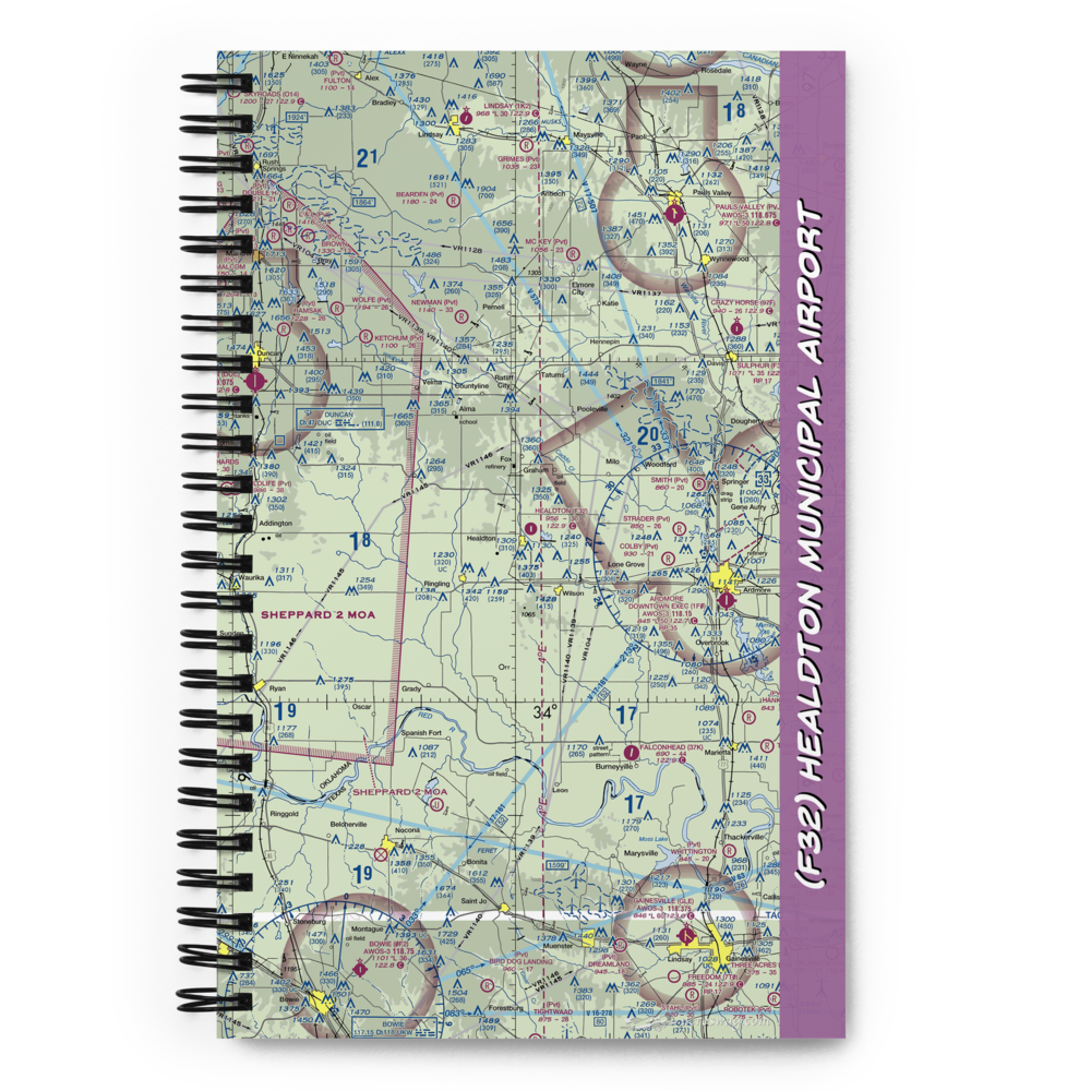 Healdton Municipal Airport (F32) VFR Sectional Notebook 