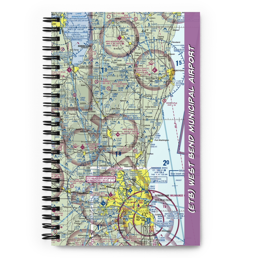 West Bend Municipal Airport (ETB) VFR Sectional Notebook 