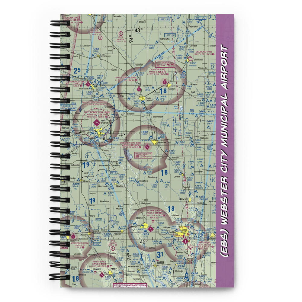 Webster City Municipal Airport (EBS) VFR Sectional Notebook 