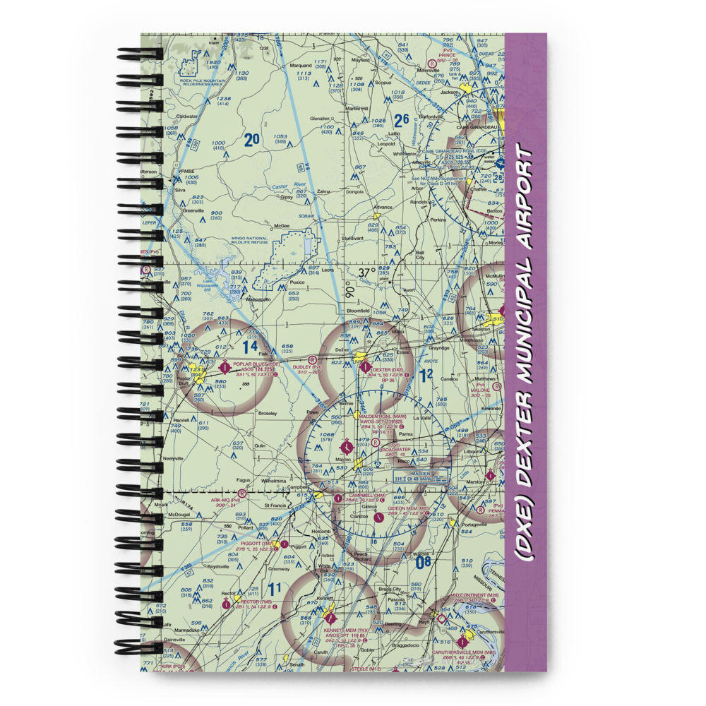 Dexter Municipal Airport (DXE) VFR Sectional Notebook 