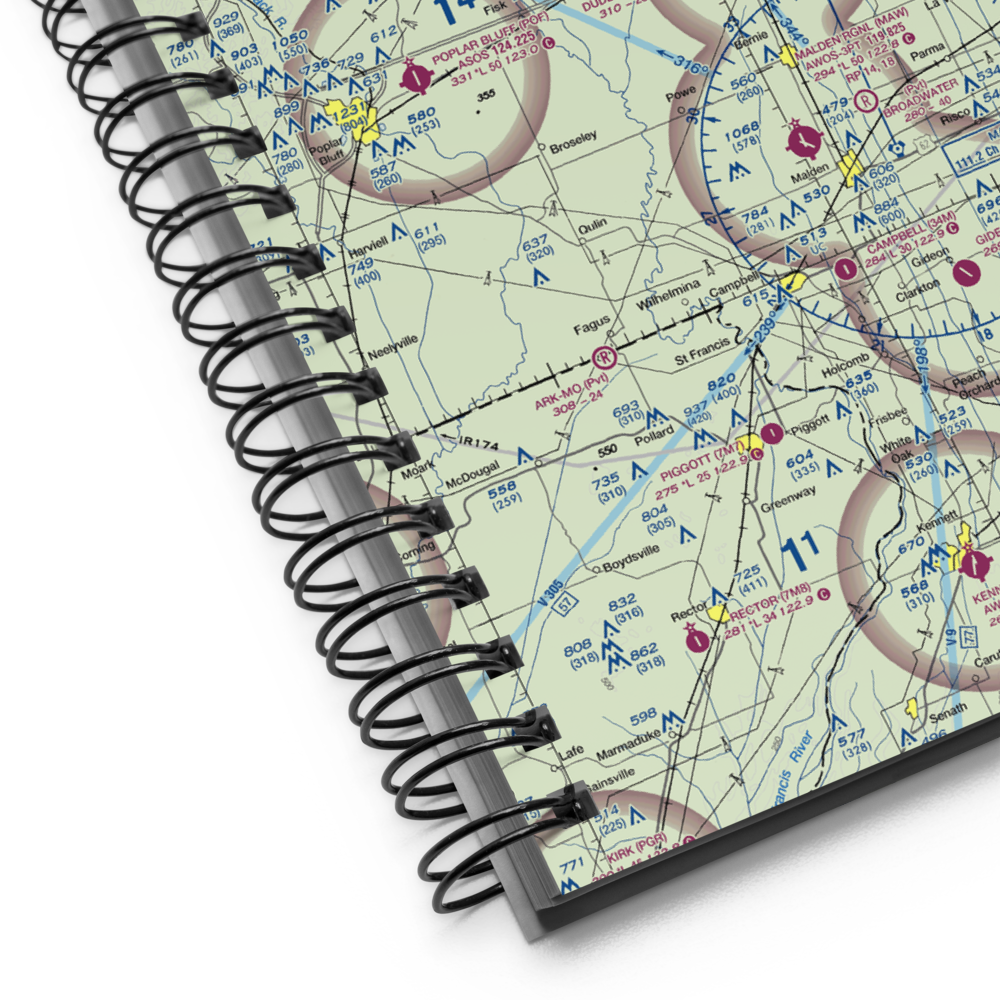 Dexter Municipal Airport (DXE) VFR Sectional Notebook 