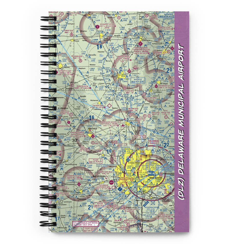 Delaware Municipal Airport (DLZ) VFR Sectional Notebook 