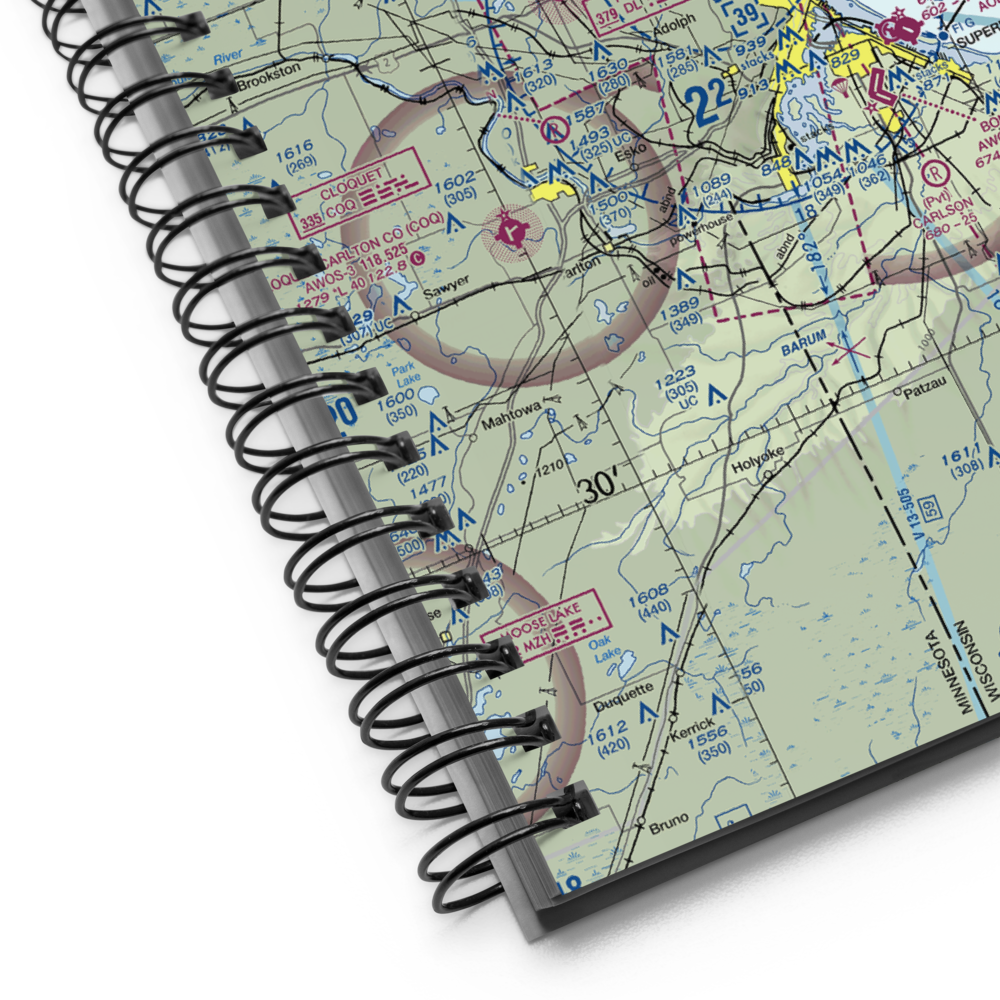 Duluth International Airport (DLH) VFR Sectional Notebook 