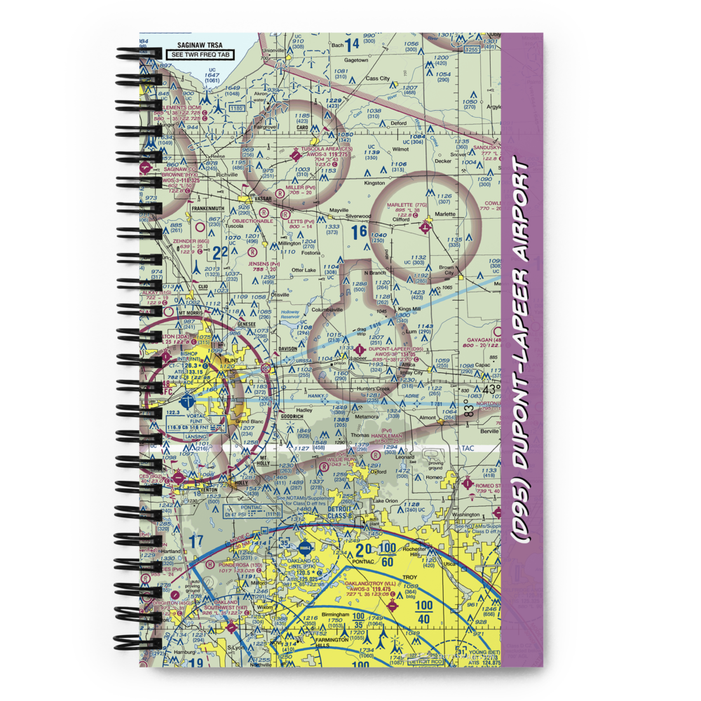 Dupont-Lapeer Airport (D95) VFR Sectional Notebook 