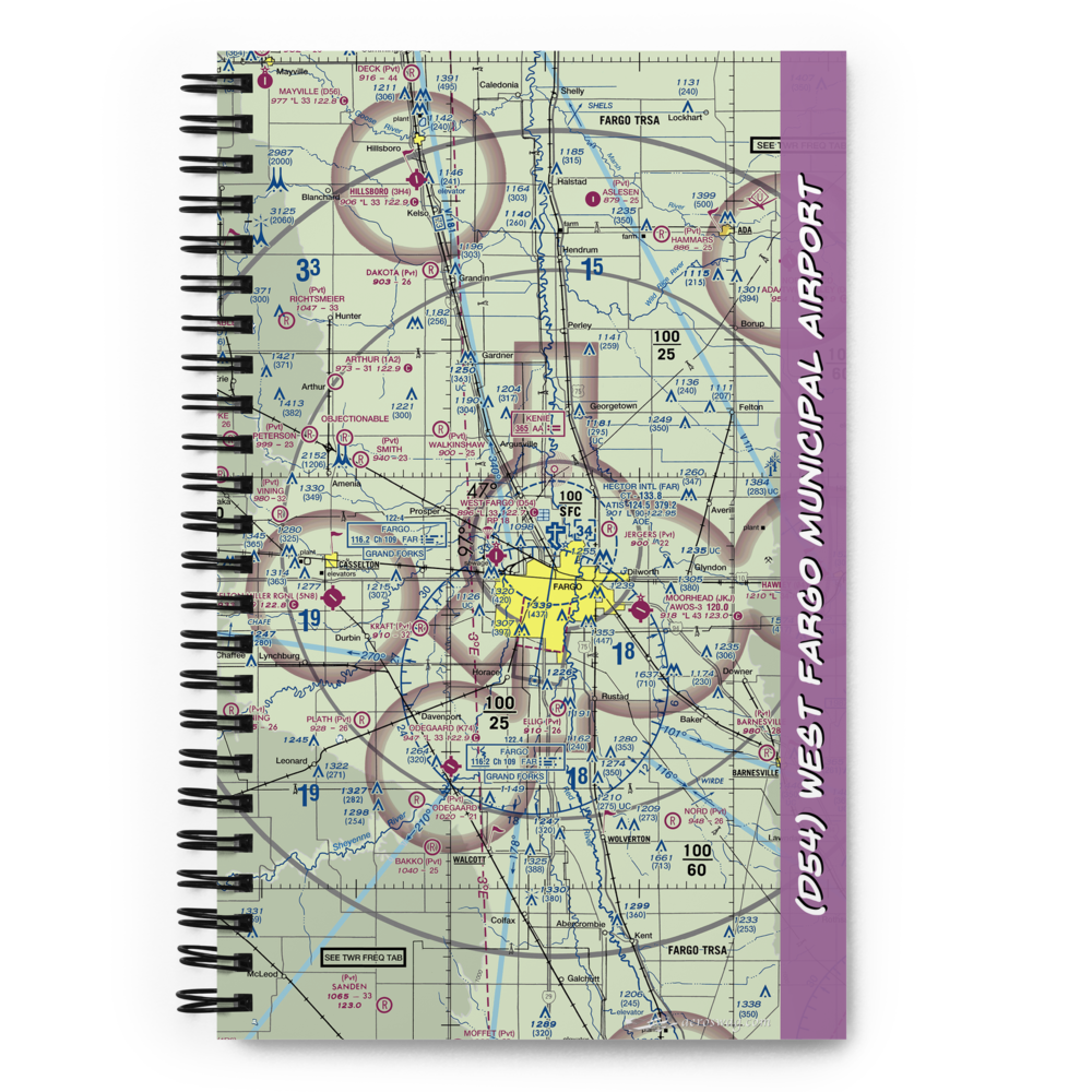 West Fargo Municipal Airport (D54) VFR Sectional Notebook 