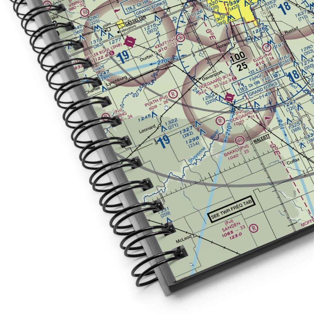 West Fargo Municipal Airport (D54) VFR Sectional Notebook 