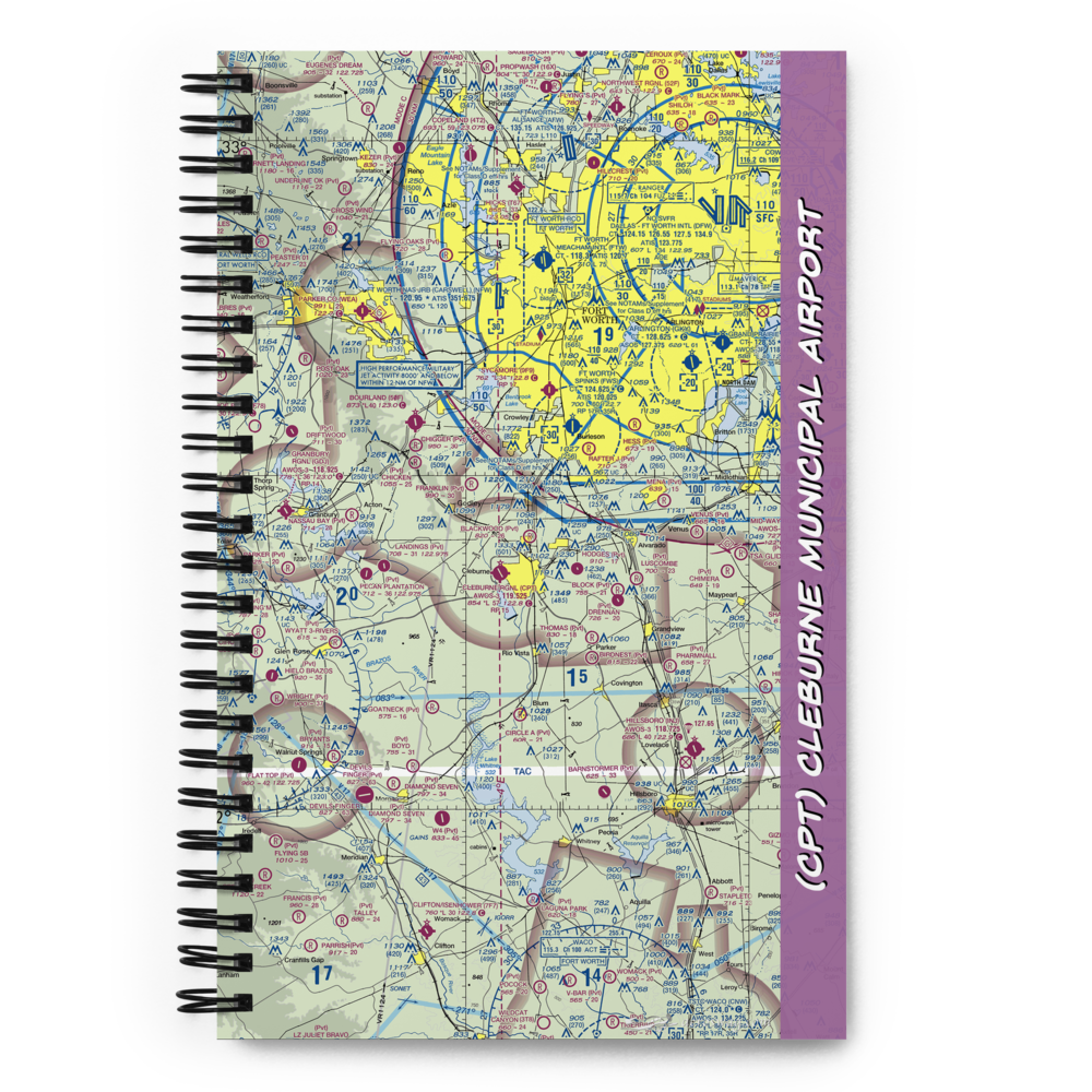 Cleburne Municipal Airport (CPT) VFR Sectional Notebook 
