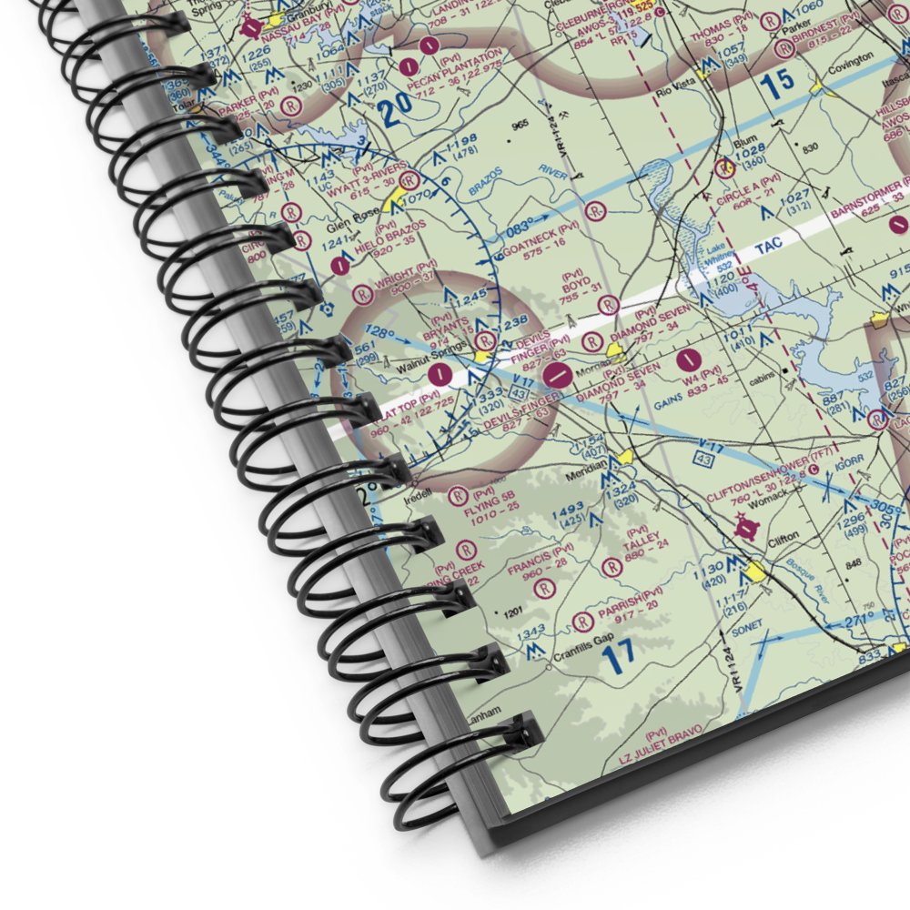 Cleburne Municipal Airport (CPT) VFR Sectional Notebook 