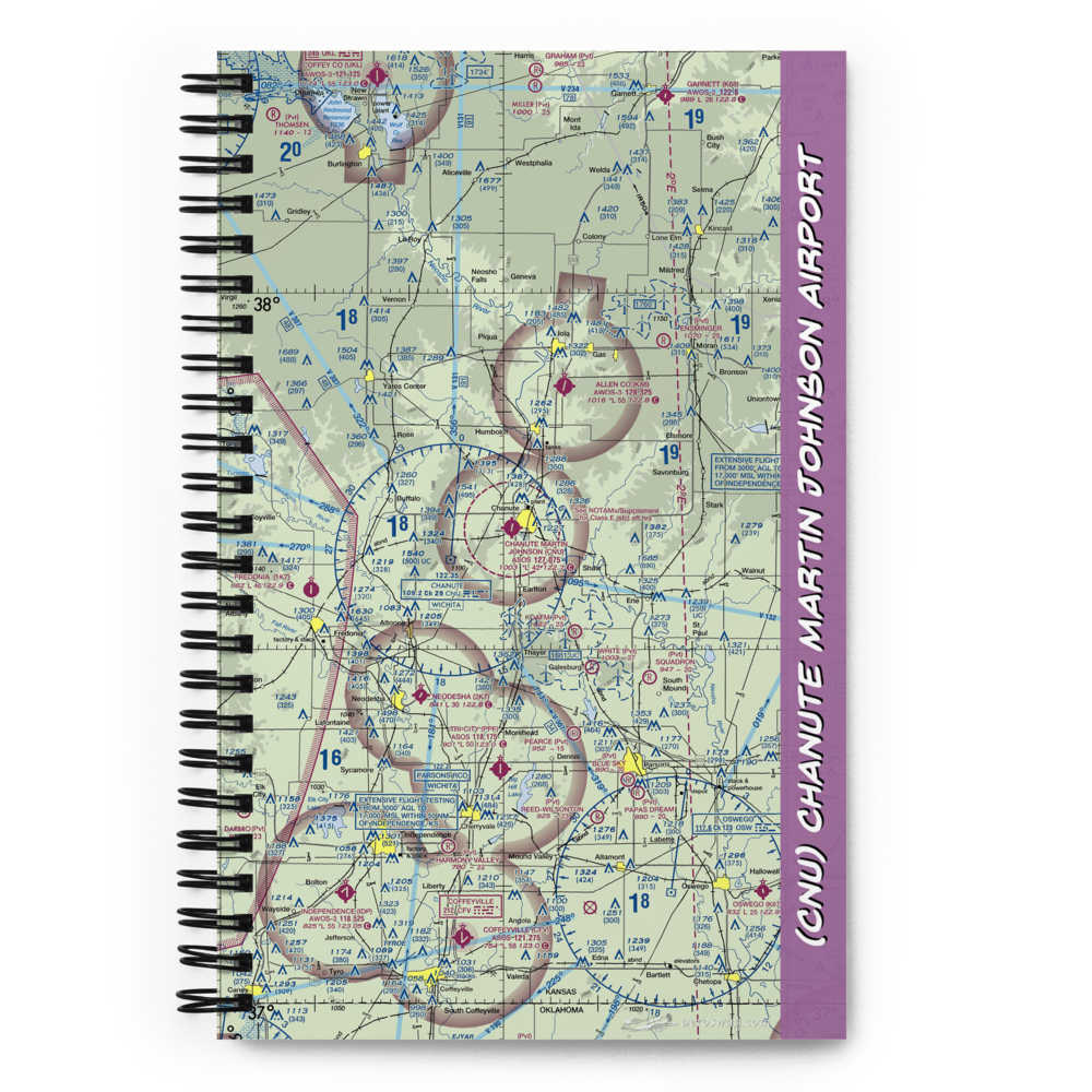 Chanute Martin Johnson Airport (CNU) VFR Sectional Notebook 