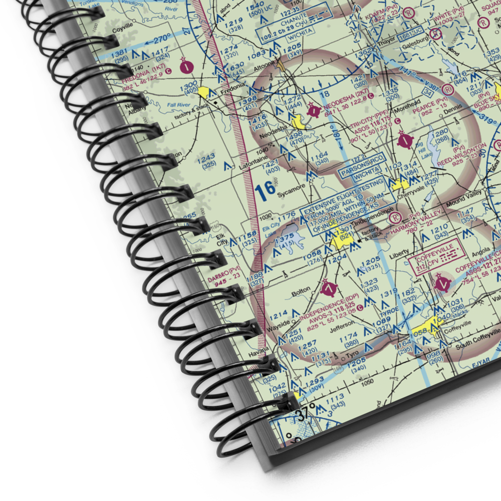 Chanute Martin Johnson Airport (CNU) VFR Sectional Notebook 