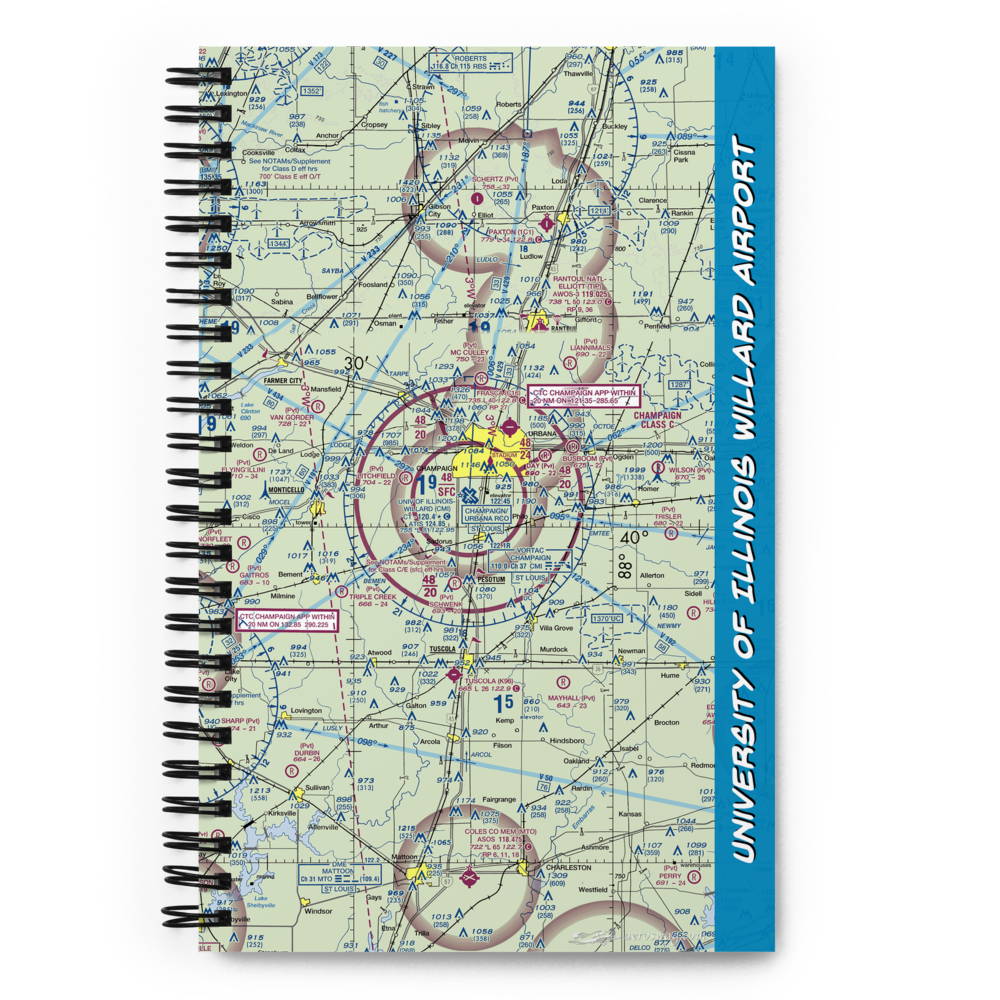 University of Illinois Willard Airport (CMI) VFR Sectional Notebook 