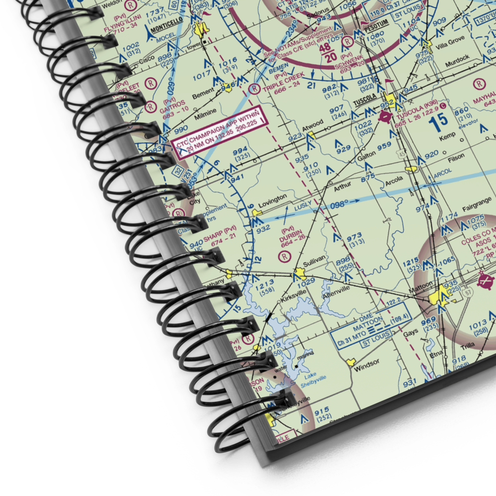 University of Illinois Willard Airport (CMI) VFR Sectional Notebook 