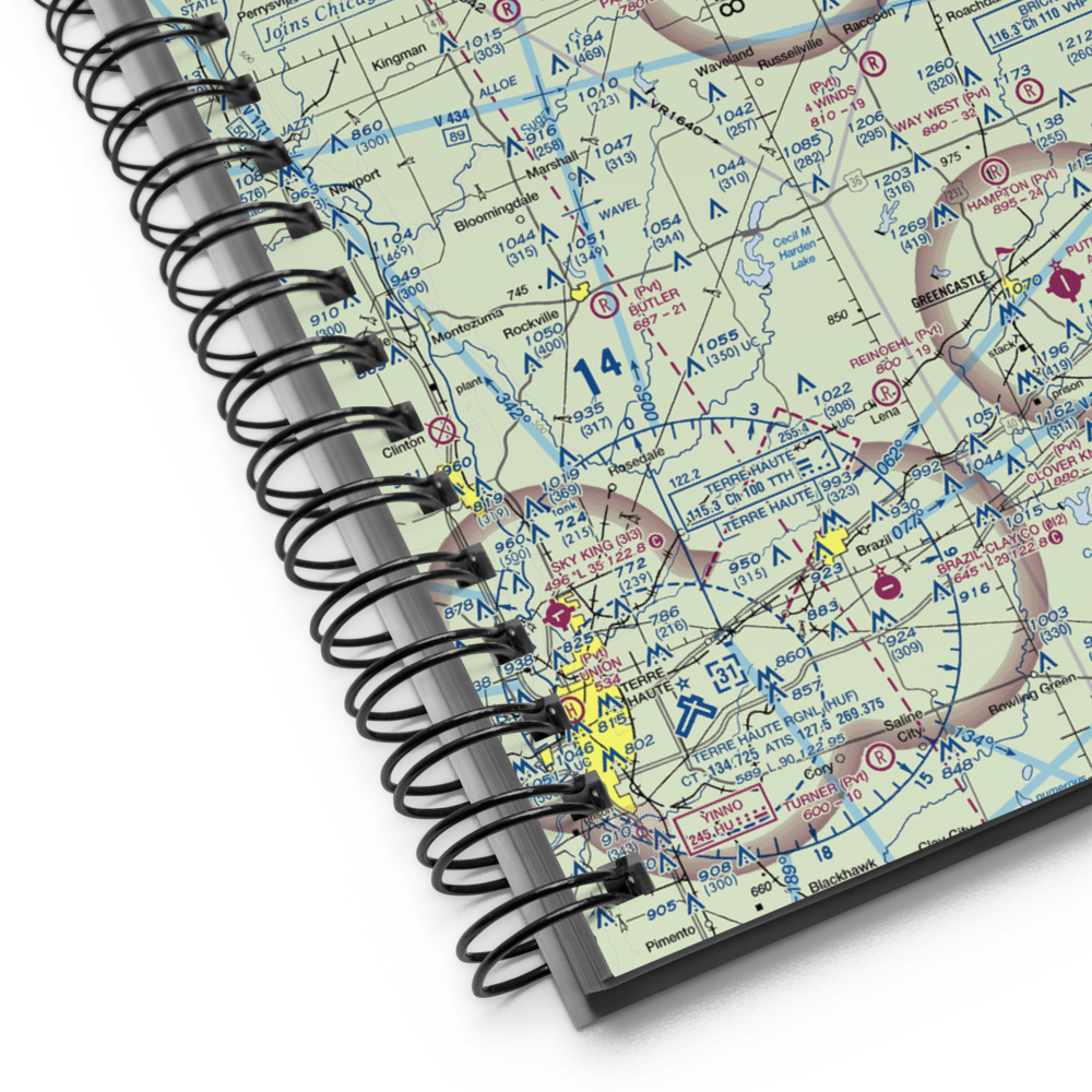 Crawfordsville Regional Airport (CFJ) VFR Sectional Notebook 