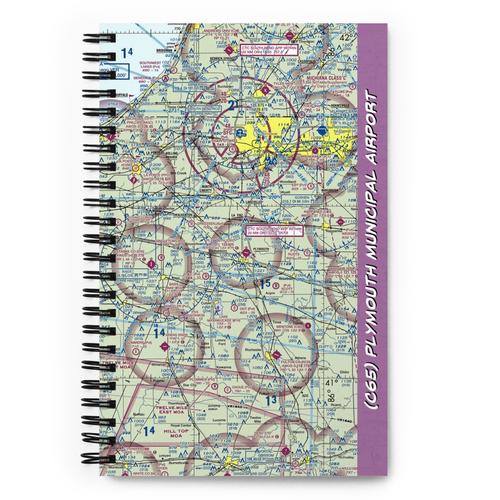 Plymouth Municipal Airport (C65) VFR Sectional Notebook 