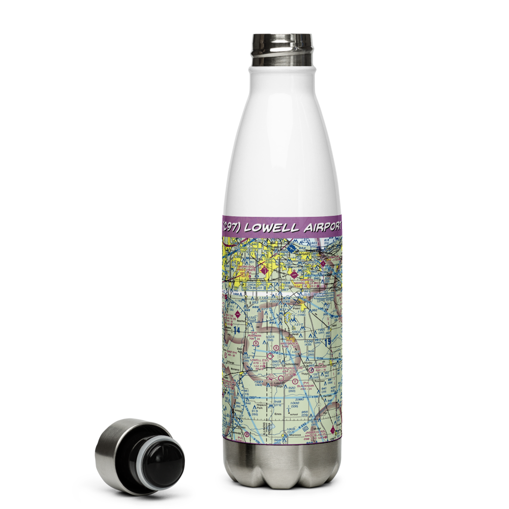 Lowell Airport (C97) VFR Sectional Water Bottle 