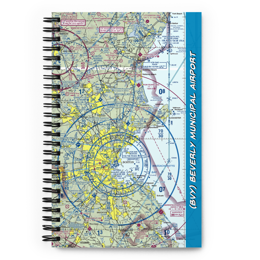 Beverly Municipal Airport (BVY) VFR Sectional Notebook 