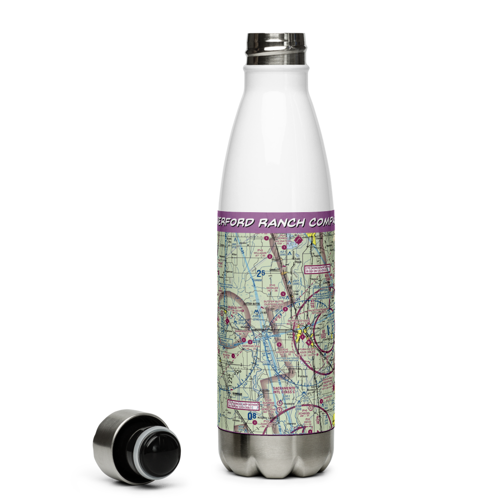 Vanderford Ranch Company Airport (CA73) VFR Sectional Water Bottle 